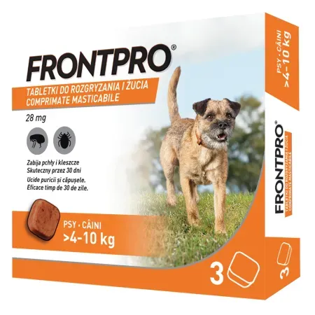 Farmacie - Antiparazitar extern pentru caini >4 - 10 kg Frontpro x 3 tablete