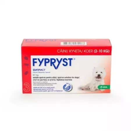 Antiparazitare - Antiparazitar extern pentru caini Fypryst S 2-10 kg x 3 pipete