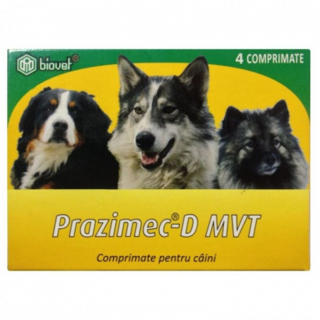 Farmacie - Antiparazitar intern pentru caini Prazimec-D MVT 4 comprimate