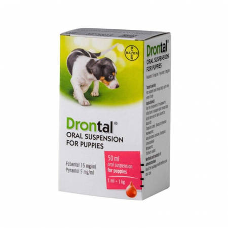 Antiparazitare - Antiparazitar intern pentru catei juniori Drontal Puppy 50 ml