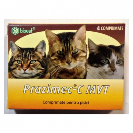 Farmacie - Antiparazitar intern pentru pisici Prazimec C 4 comprimate