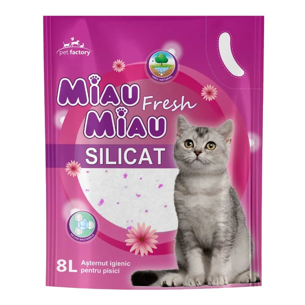 Oferte - Asternut igienic pentru pisici Miau Miau Silicat Floral 8L