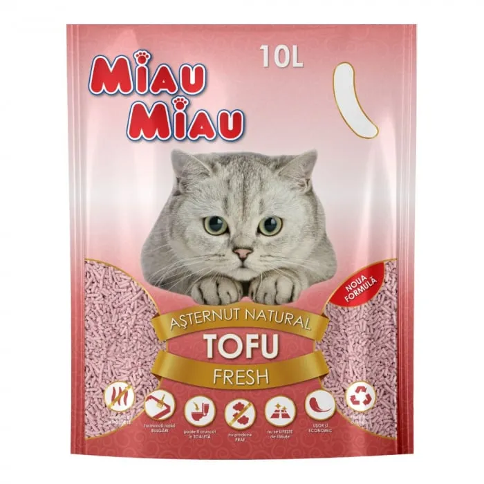 Oferte - Asternut igienic pentru pisici Miau Miau Tofu Fresh 10L