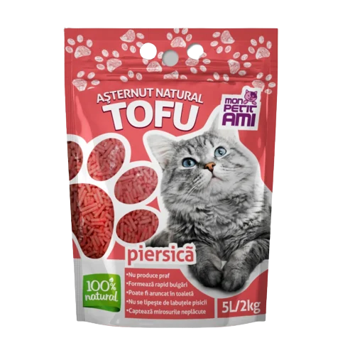 Asternut igienic - Asternut igienic pentru pisici Mon Petit Ami Tofu Piersica 5L / 2 Kg
