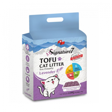 Ingrijire pisici - Asternut igienic pentru pisici Signature7 Tofu cu Lavanda 7L