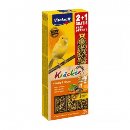 Batoane pasari - Batoane pentru canari cu miere & susan 2 + 1 gratis
