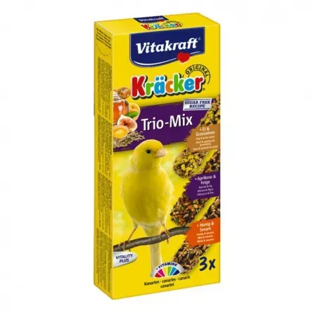 Batoane pasari - Batoane pentru canari Vitakraft Trio Mix cu ou & caise & miere 3 buc