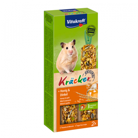 Batoane rozatoare - Batoane pentru hamsteri Vitakraft cu miere & grau 2 buc