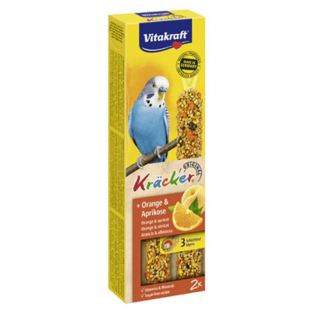 Batoane pasari - Batoane pentru perusi Vitakraft cu portocale & caise 2 buc