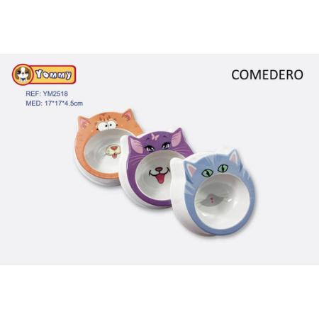 Pisici - Castron din melamina Yommy Forma Pisica 17 x 17 x 4,5 cm