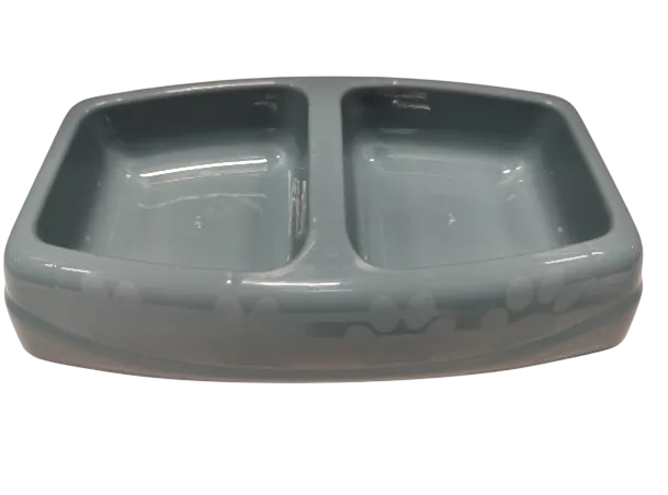 Pisici - Castron dublu 4Dog Deluxe Gri 2 x 0,25 L