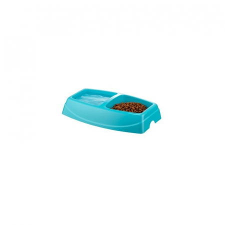 Castroane si boluri pisici - Castron dublu 4Dog Deluxe Turcoaz 2 x 0,25 L