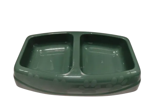 Pisici - Castron dublu 4Dog Deluxe Verde 2 x 0,25 L