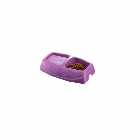 Castroane si boluri pisici - Castron dublu 4Dog Deluxe Violet 2 x 0,25 L