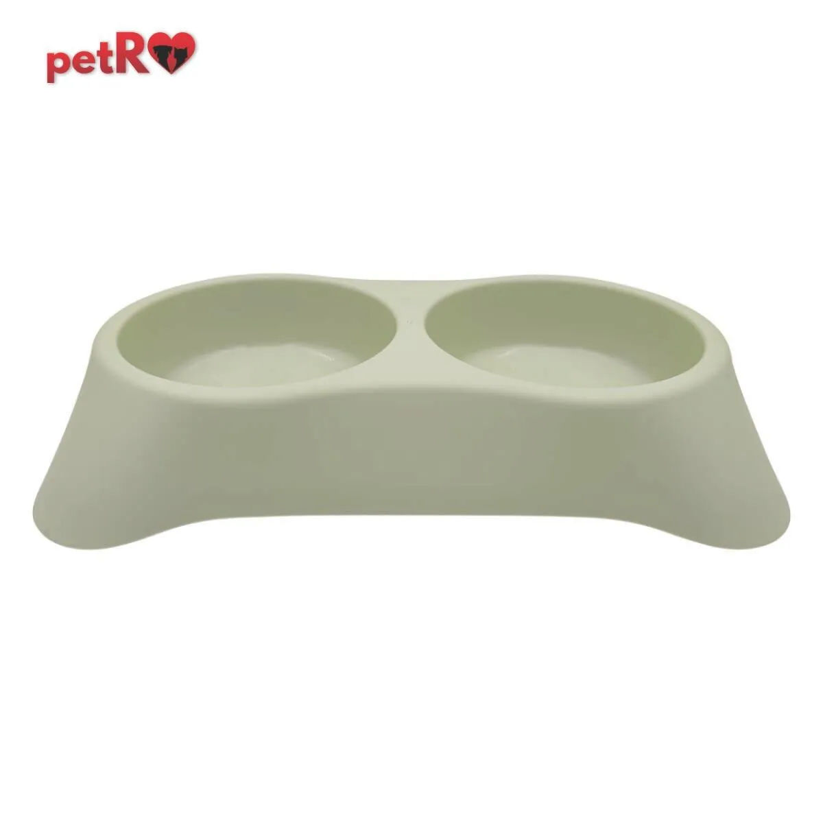 Caini - Castron dublu din plastic Petro S 23 x 13 x 4(h)cm