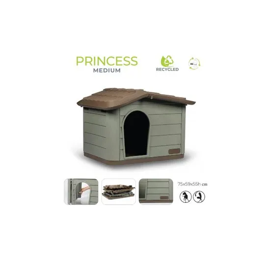 Caini - Casuta din plastic Princess Media Verde 79 x 59 x 55 cm