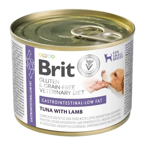 Diete Veterinare Caini - Conserva dietetica pentru caini Brit GF Gastrointestinal Low Fat 200 gr