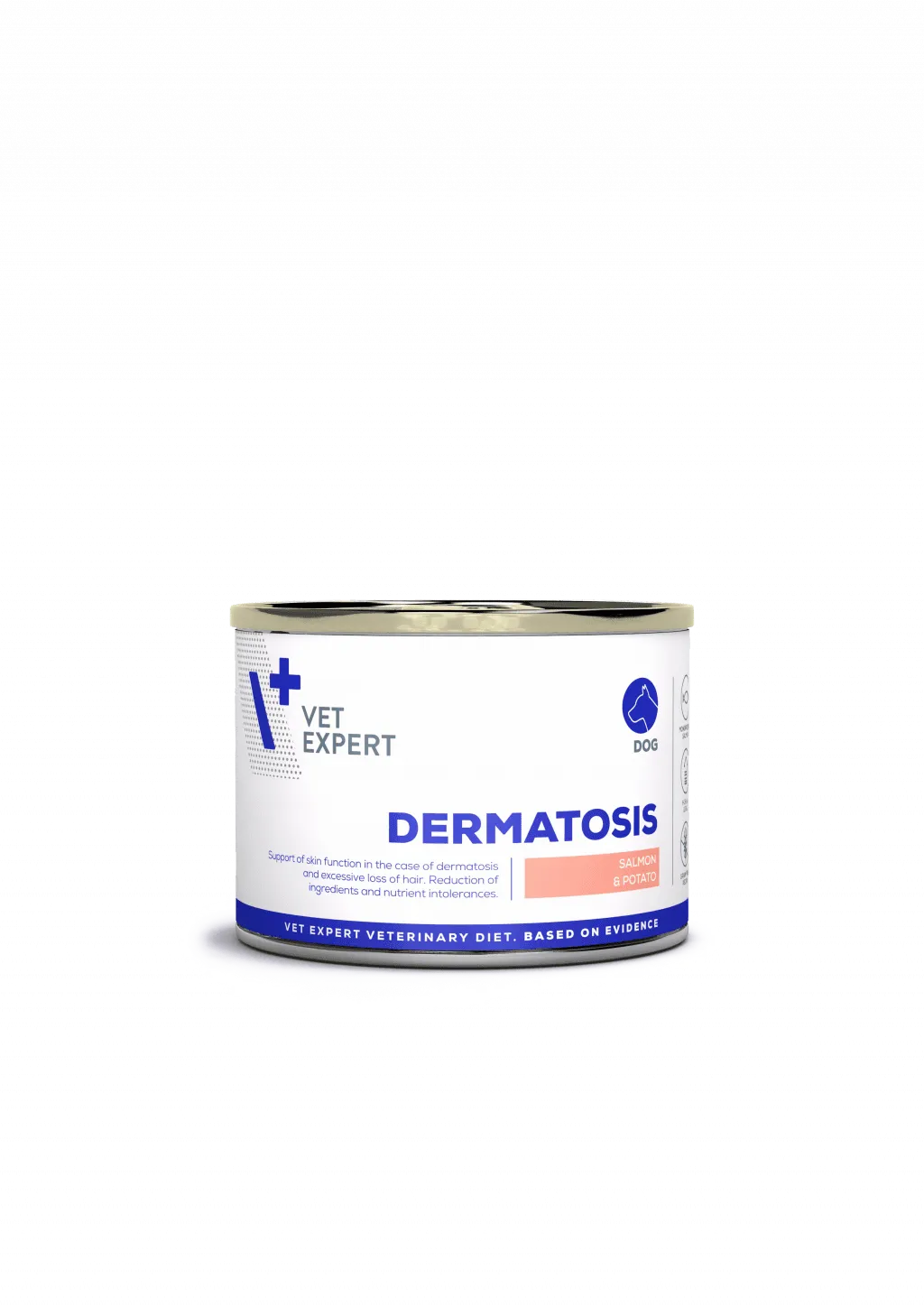 Diete Veterinare Caini - Conserva dietetica pentru caini Vetexpert 4T Dermatosis Salmon 200 gr