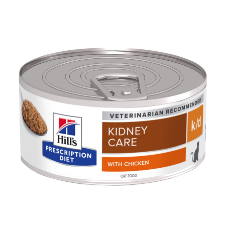 Pisici - Conserva dietetica pentru pisici Hill's PD Kidney Care K/D cu pui 156 gr