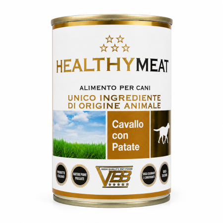 Caine Adult - Conserva pentru caini Healthy Meat Monoproteic cu cal 400 gr