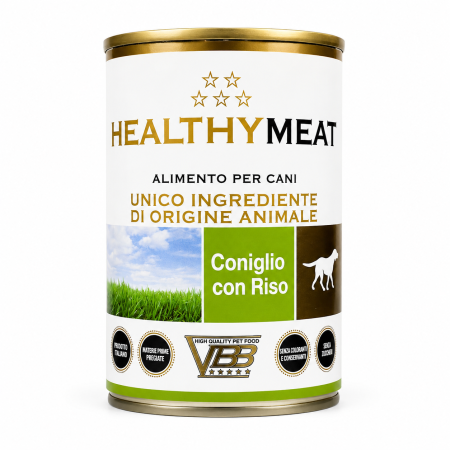 Caine Adult - Conserva pentru caini Healthy Meat Monoproteic cu iepure 400 gr