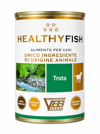 Caine Adult - Conserva pentru caini Healthy Meat Monoproteic cu pastrav 400 gr