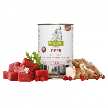 Caine Adult - Conserva pentru caini Isegrim Adult Deer cu caprioara & merisor 400 gr