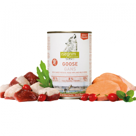 Caine Adult - Conserva pentru caini Isegrim Adult Goose cu gasca & cartof dulce 400 gr