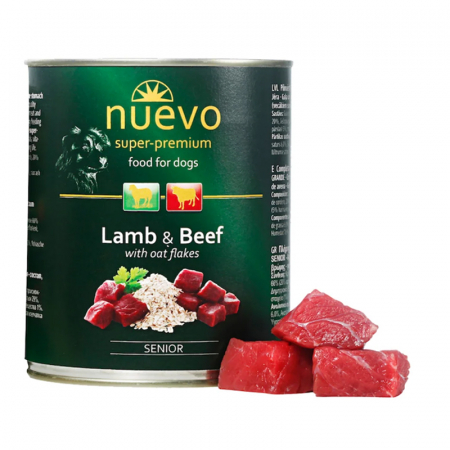 Conserva pentru caini Nuevo Senior cu miel & vita 800 gr