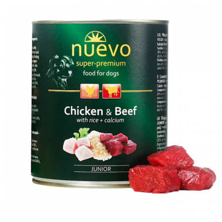 Caine Adult - Conserva pentru caini Nuevo Junior cu pui & vita 800 gr