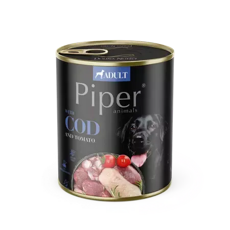 Caini - Conserva pentru caini Piper Adult cu cod & tomate 800 gr
