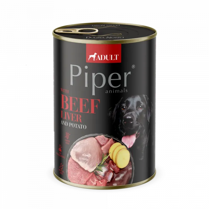 Caine Adult - Conserva pentru caini Piper Adult cu ficat de vita & cartof