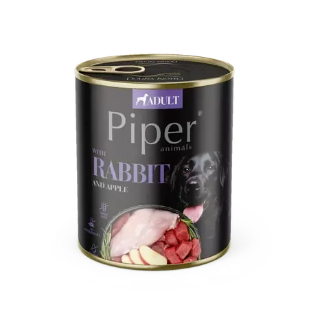 Caini - Conserva pentru caini Piper Adult cu iepure & mar 800 gr