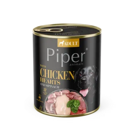 Caine Adult - Conserva pentru caini Piper Adult cu inimi de pui & spanac 800 gr