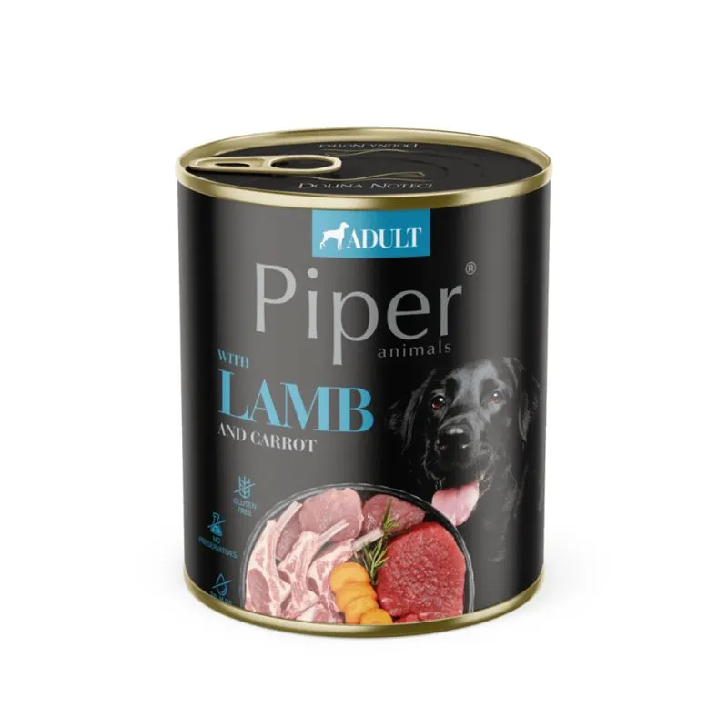 Caini - Conserva pentru caini Piper Adult cu miel & morcov 800 gr
