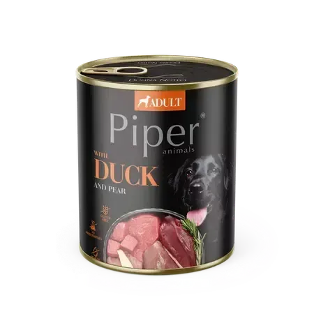 Caine Adult - Conserva pentru caini Piper Adult cu rata & pere 800 gr