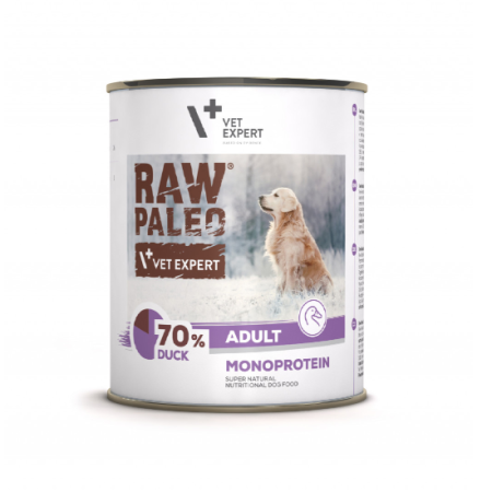 Hrana umeda caini - Conserva pentru caini Raw Paleo Adult cu rata 400 gr