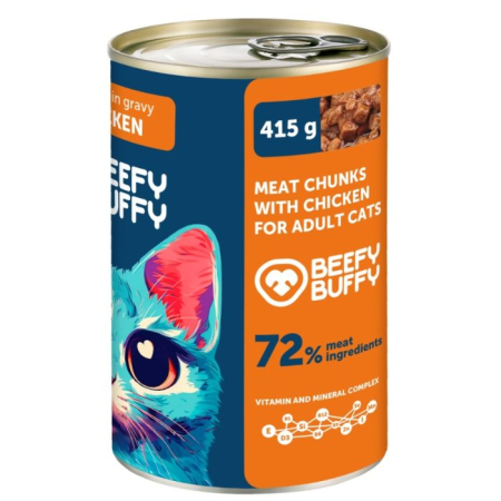 Conserva pentru pisici Beefy Buffy cu pasare 415 gr [1]