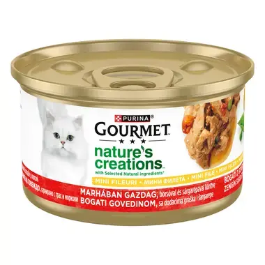 Pisica Adult - Conserva pentru pisici Gourmet Nature's Creations cu vita 85 gr