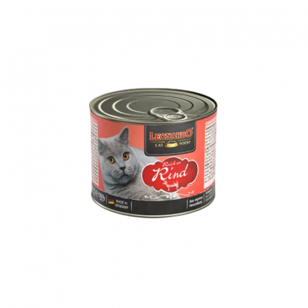 Pisica Adult - Conserva pentru pisici Leonardo cu vita 200 gr