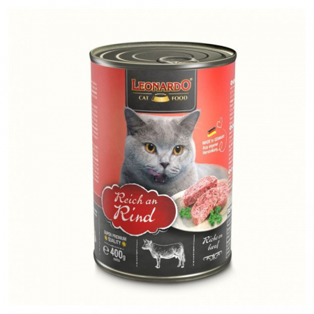 Pisici - Conserva pentru pisici Leonardo cu vita 400 gr