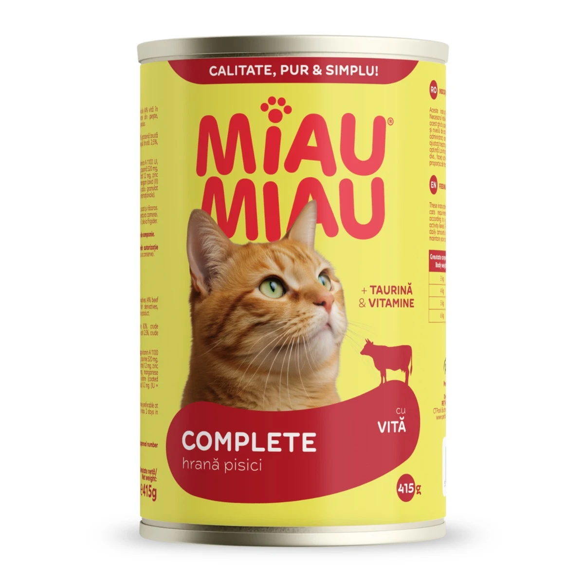 Conserva pentru pisici Miau Miau cu vita 415 gr [1]