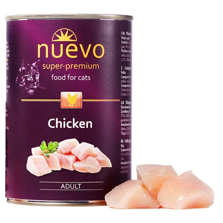 Hrana umeda pisici - Conserva pentru pisici Nuevo cu pasare 400 gr