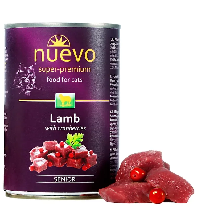 Pisica Senior - Conserva pentru pisici Nuevo Senior cu miel 400 gr