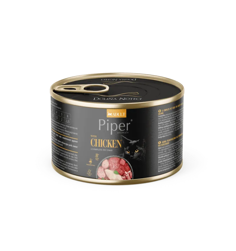 Pisica Adult - Conserva pentru pisici Piper Adult cu pui 185 gr