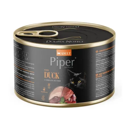 Pisica Adult - Conserva pentru pisici Piper Adult cu rata 185 gr