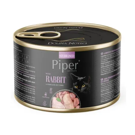 Pisica Sterilizata - Conserva pentru pisici Piper Adult Sterilised cu iepure 185 gr