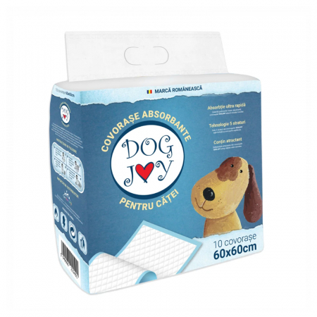 Covorase & Scutece - Covoras absorbant Dog Joy 60 x 60 cm, 10 buc