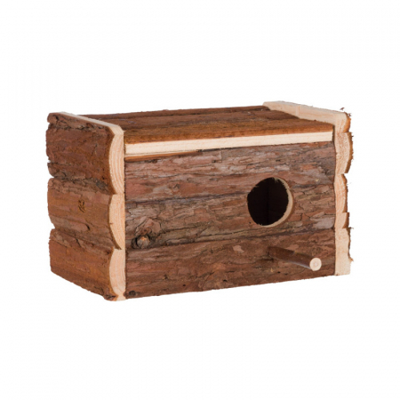 Accesorii pasari - Cuib din lemn natural potrivit pentru pasari 21 x 12 x 13 cm