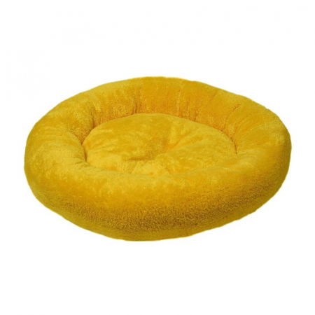 Culcusuri & saltele - Culcus rotund 4Dog Deluxe din plush galben 52 x 9 cm